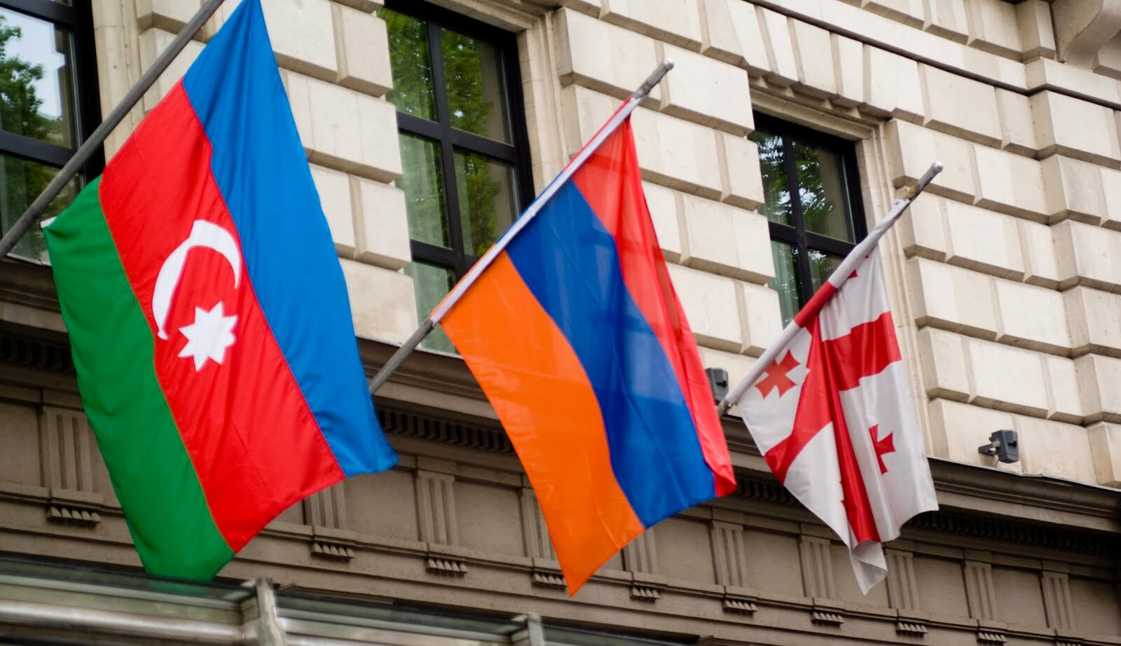 South caucasus flags