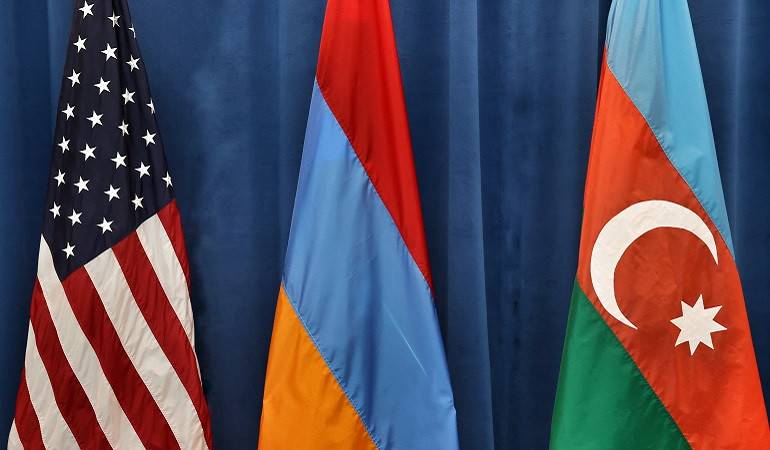 Armenia Azerbaijan Us Flags